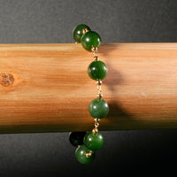 10mm Canadian Jade Starry Bracelet #2431-3