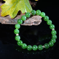 14k 8.5 mm Polar Jade Beaded Bracelet #2573