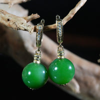 14k Siberian Jade Ball Earrings #2548