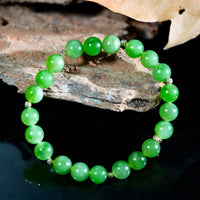 14k 8mm Polar Jade Beaded Bracelet #2586