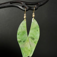 Polar Jade Long Earrings #2650-2