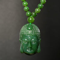 Jade Buddha Head Necklace #2536