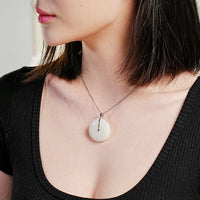 18k White Jade PI Harmony Pendant #1509