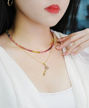 15" 14K TOURMALINE NECKLACE #2233