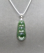 Qinghai Nephrite Jade Rich Beads Pendant 烟青 青海青 #250