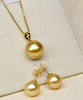 SOUTH SEA GOLD PEARL EARRINGS & PENDANT #1620