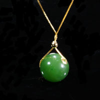 13mm Jade Bead Necklace #2445