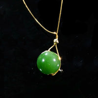 13mm Jade Bead Necklace #2445