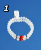 Carnelian and White Jade Beaded Bracelet #2465