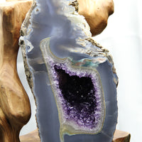 TOP QUALITY BLUE AGATE AMETHYST GEODE #1868