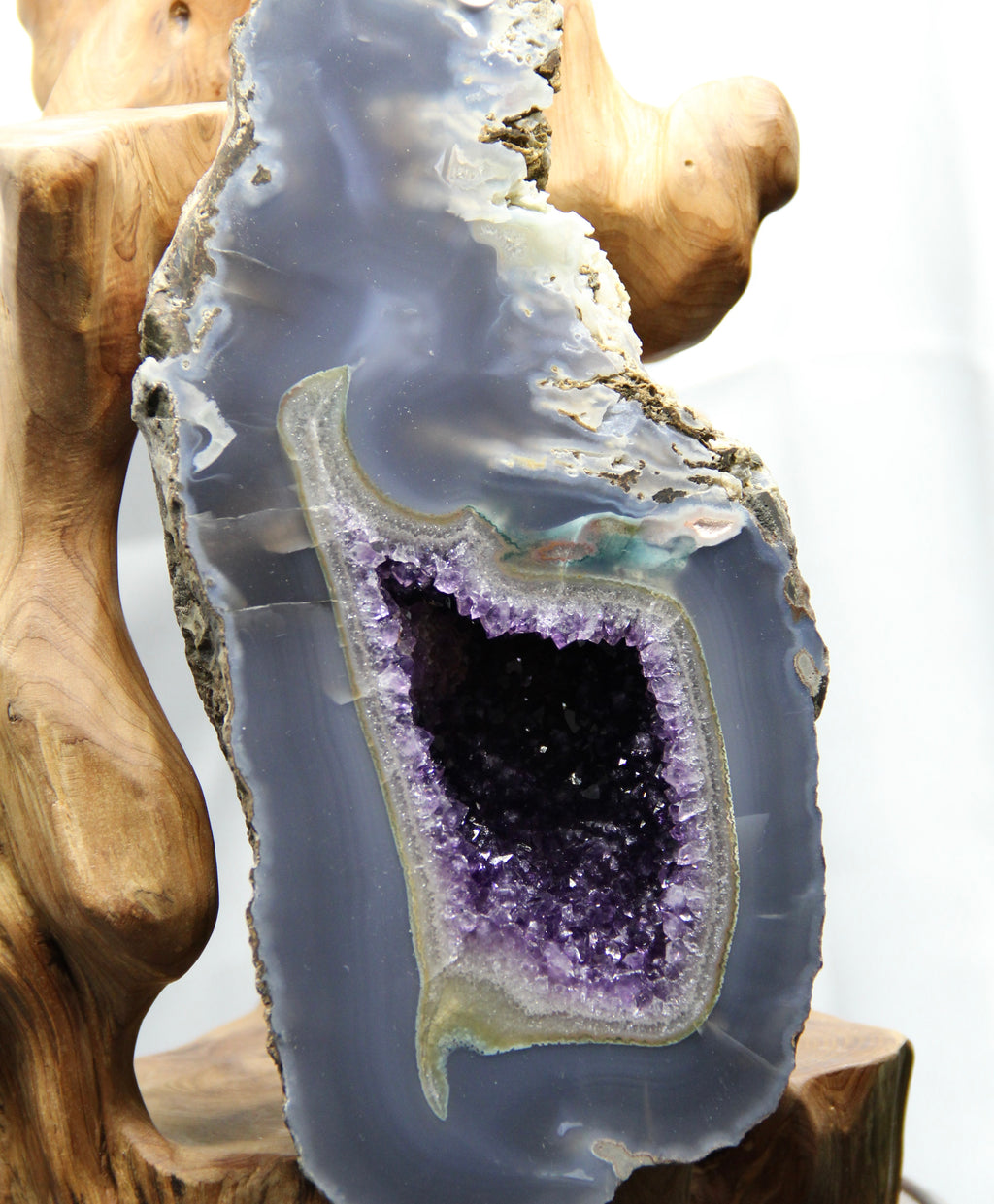 TOP QUALITY BLUE AGATE AMETHYST GEODE #1868