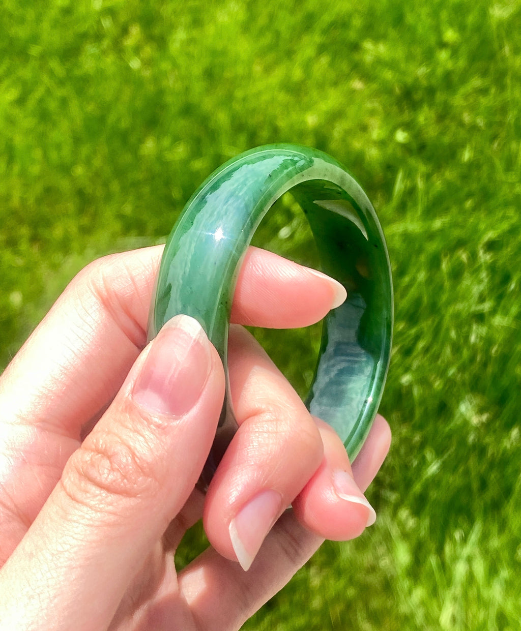 A CANADIAN JADE BANGLE 54.8MM  #150