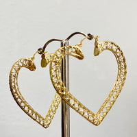 10K Yellow Gold Heart Earrings #1586