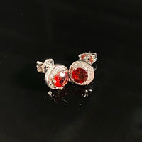 January Earrings - Garnet #1989