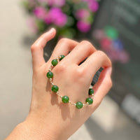 7.5mm Polar Jade Starry Beaded Bracelet #2431