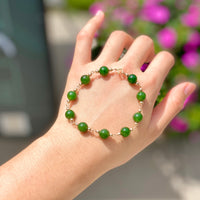 7.5mm Polar Jade Starry Beaded Bracelet #2431