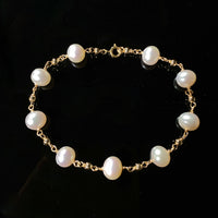 7" Freshwater Pearl Starry Bracelet #2424