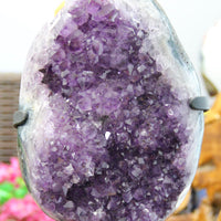 Dinosaur Egg AMETHYST ON METAL BASE 12.82KG #1582