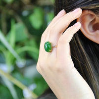 18K Top Grade Siberian Jade Ring  #1900