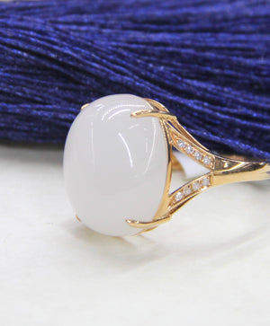 Top Grade White Jade Ring #1907