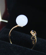 18K White Jade Ring #1908