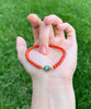 Carnelian and Chatoyant Jade Beaded Bracelet #2464