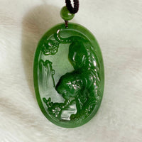 Canadian Jade Tiger Pendant Necklace #1572