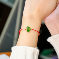 Butterfly Red Cord Jade Bracelet #2264