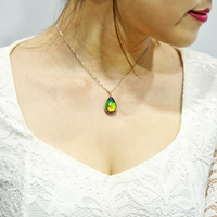 18k Waterdrop Ammolite Pendant #1972