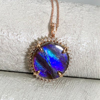 18k Round Ammolite Pendant #2084