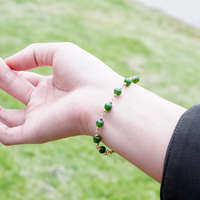 6mm Polar Jade Starry Beaded Bracelet #2402