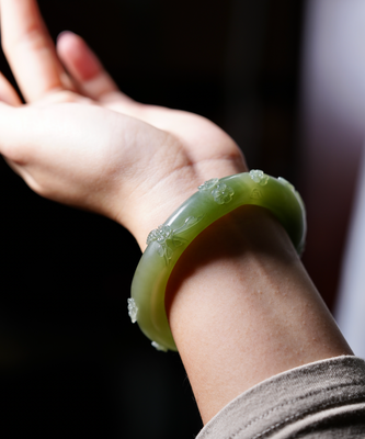 Hetian Jade Bangle 57mm #2449