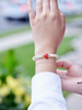 Carnelian and White Jade Beaded Bracelet #2459