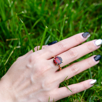 18K AMMOLITE DIAMOND RING #2090