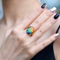 18K Diamond Ammolite Ring #365