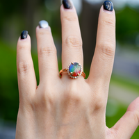 18k Ammolite Diamond Ring #2092