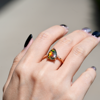 18k Ammolite Diamond Ring #2096