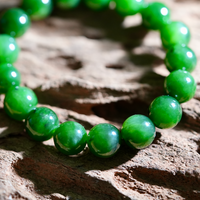 12mm Siberian Jade Beaded Bracelet #2316