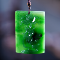 No. 7 Old Mind Siberian Jade Lotus Pendant #2478