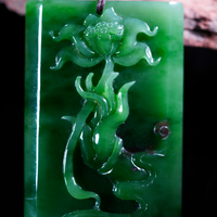 No. 7 Old Mind Siberian Jade Lotus Pendant #2478