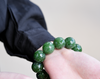 Hand-Carved Jade Beaded Bracelet #2438