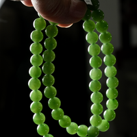 8mm Siberian Jade Beaded Necklace #2504