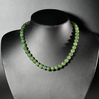 10mm Siberian Jade Beaded Necklace #2531