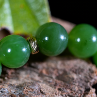 14k 8.5 mm Polar Jade Beaded Bracelet #2573