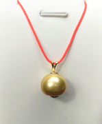 CULTURED SOUTH SEA GOLD PEARL PENDANT #1644