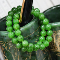 10mm Siberian Jade Beaded Bracelet #2749