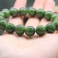 12mm Siberian Jade Beaded Bracelet #1881