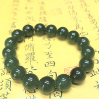 12mm Canadian Jade Beaded Bracelet #2072