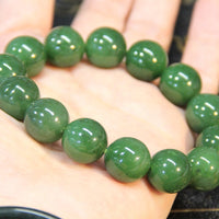 14mm Jade Beaded Bracelet #1884