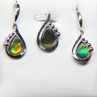 Ammolite Earring And Pendant Set #164